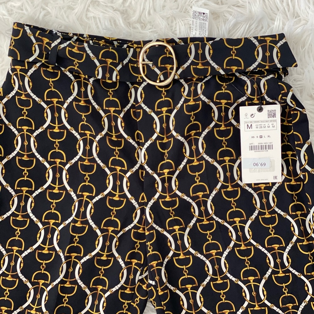 Zara chain pattern polyester dress pants
